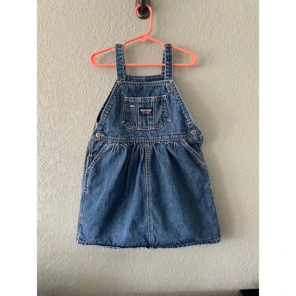 vinatge Girls 4t Oshkosh denim skirtall Overall‎ Dress